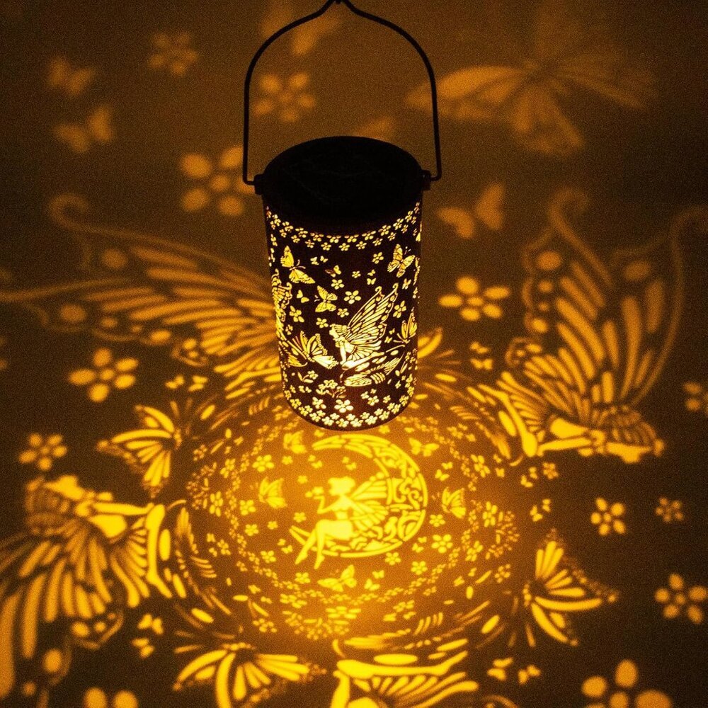 Solar Lanterns Outdoor Hanging Lantern Lights,Fairy Metal Decor Lanterns-Waterpr